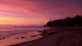 High quality video of sunset in California in 4K