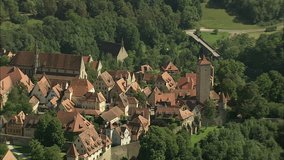 AERIAL Germany-Rothenburg's Town Wall And Towers 2007: Rothenburg ob der Taubers