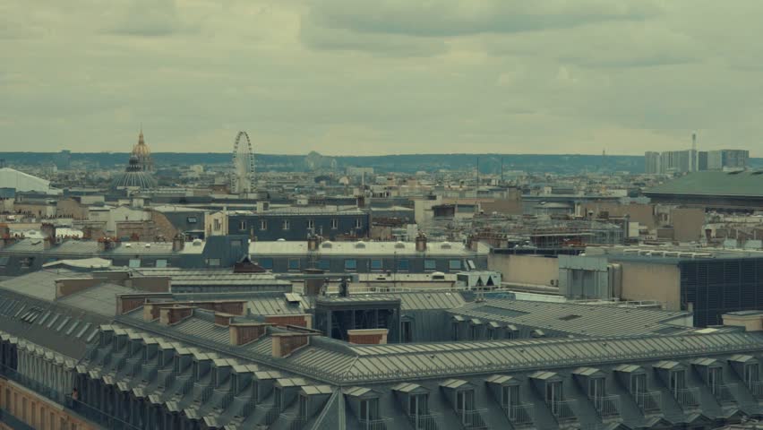 Panoramic of Paris under skies and clouds image - Free stock photo ...