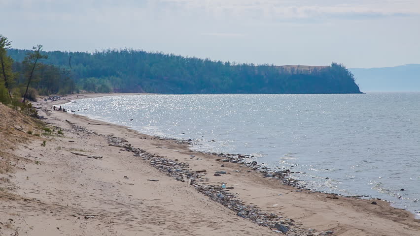 ProRes. Baikal lake shore and rocks. Landscape.