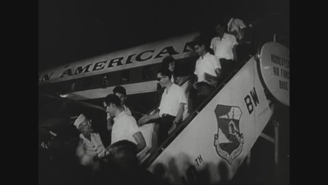 CIRCA - 1963 - Prisoners from the Bay of Pigs are reunited with their families at Port Everglades.