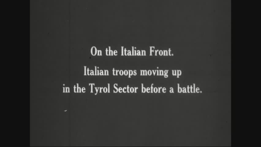 CIRCA 1910s - Italian troops move into the Tyrol Sector with packhorses.