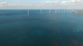 Offshore wind turbines, Jeju island, South Korea