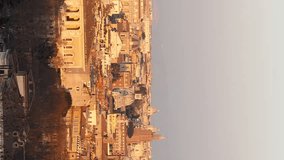 Vertical video. The view from the Janiculum Hill. Panorama. Sunset. Rome, Italy. Time Lapse 