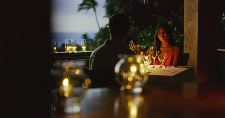 Couple enjoying romantic candle light dinner Royalty-Free Stock Footage #1006626814