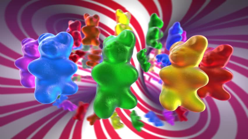 Seamless animation of dancing gummy bears