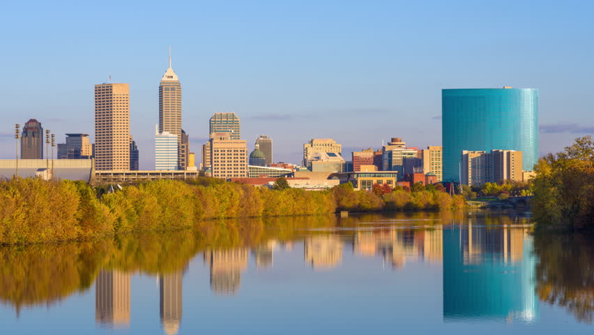 Indianapolis, Indiana, USA skyline on the White River.