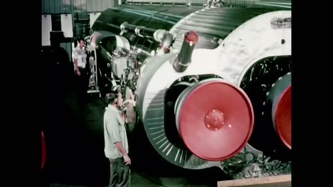 CIRCA 1962 - Missile components are subjected to a series of simulation tests.