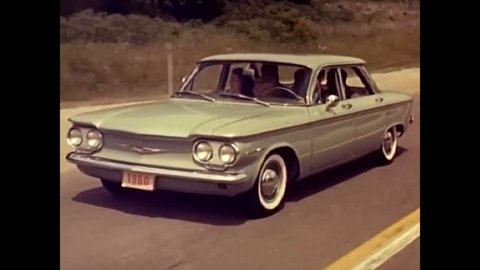 CIRCA 1950s - A promotional film for the Chevrolet Corvair.