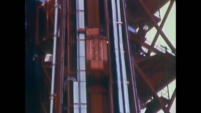 CIRCA 1968\xD1 Astronauts board the Apollo 7at Launchpad 34 at Kennedy Space Center.