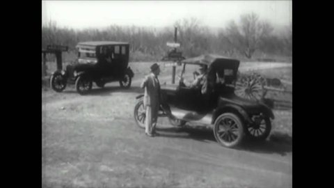 CIRCA 1900s - Roads in America are terrible in the 1900's but pavement improves the situation.