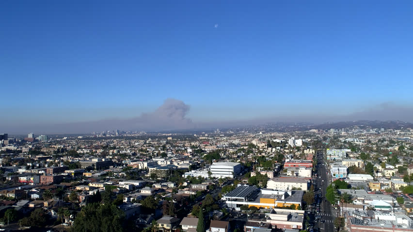 Wildfire in California Smoke Filled Skies Skirball Thomas Fire