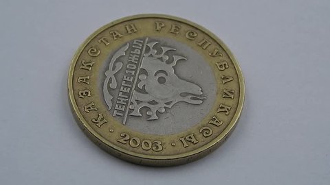 Jubilee coin of one hundred tenge. Argali. Kazakhstan.