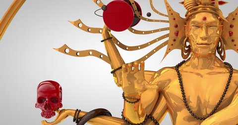 Indian hindu god Shiva Nataraja  - Lord of Dance Shiva Nataraja 4K 3D