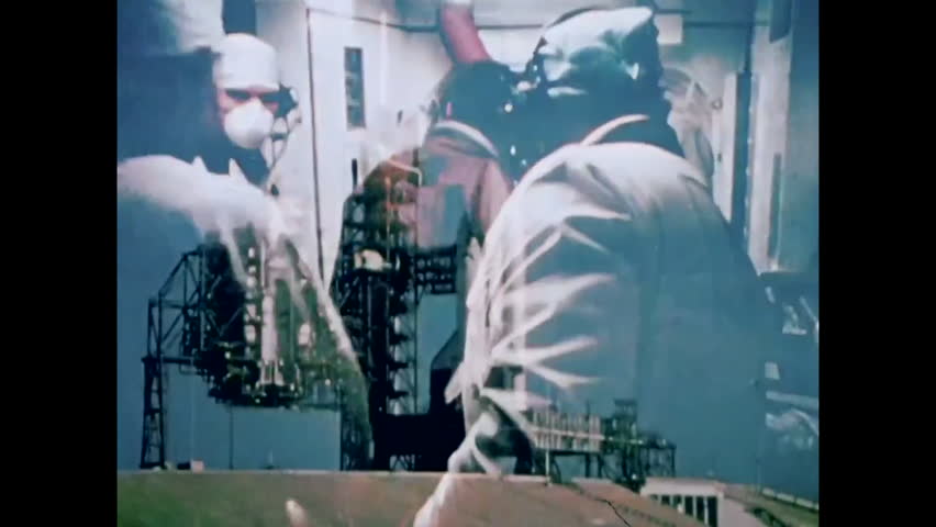 CIRCA 1981 - Technicians watch a space shuttle take off, and shots of space shuttle launching.