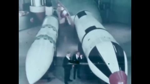 CIRCA 1971 - The Poseidon and Polaris submarine-launched ballistic missiles are shown.