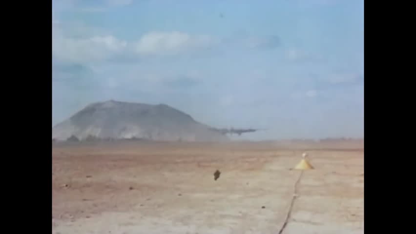 CIRCA 1945 - American fighter planes take off from the newly-captured Iwo Jima and head for Tokyo.
