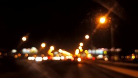 Evening light on city streets. Video blurred background. Hyperlapse.
