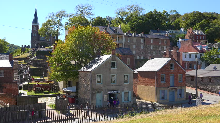 WEST VIRGINIA - CIRCA 2010s - Establishing shot of Harpers Ferry West Virginia.