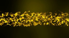 Abstract background with gold particles waving. Seamless loop