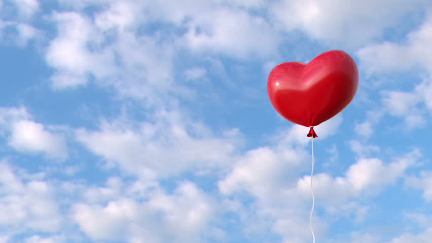 Red Heart Balloons Over Blue Stock Footage Video 100 Royalty Free Shutterstock