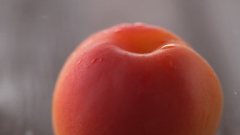 Water drop on a peach. Shot with high speed camera, phantom flex 4K. Slow Motion. 스톡 비디오