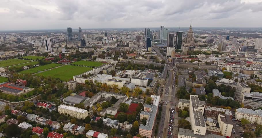 Aerial View Of Warsaw City