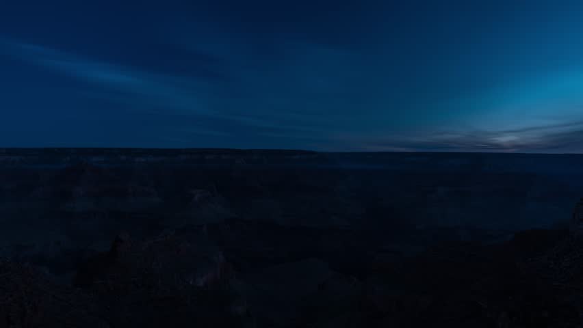 Misty Grand Canyon Sunrise Time Lapse, Night to Day, Landscape, Arizona USA