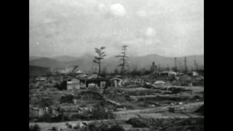 CIRCA 1940s - The people of Hiroshima begin rebuilding after the devastion of the atomic bomb explosion in 1945.