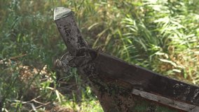 Details of the front part of a prow of a wooden yacht boat - Powered by Shutterstock - Get 15% off with code: PIKWIZARD15