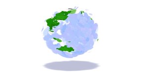 Global 0608: An animated, sketchy Earth globe rotates (Loop).