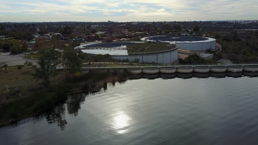San Diego - Lake Murray Reservoir - Drone Video. Aerial Video of Lake Murray Reservoir is located within the boundary of Mission Trails Regional Park, which lies between the city of San Diego.