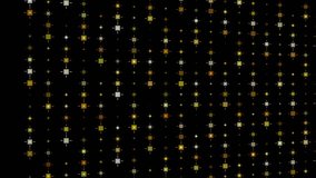 Gold glitter pattern motion background video.Square blink background. Premium sparkle dots, tinsels celebration graphic design.
