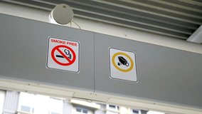 Safety Signs Camera Security Surveillance and Video Camera and No Smoking Signs