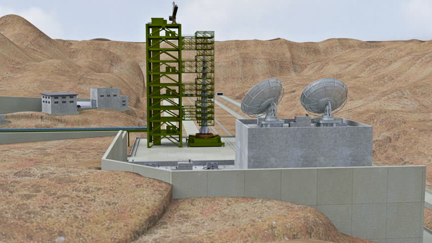 The take-off of the North Korean expendable carrier rocket Unha-3 from the launch pad. 3D Rendering. UHD - 4K