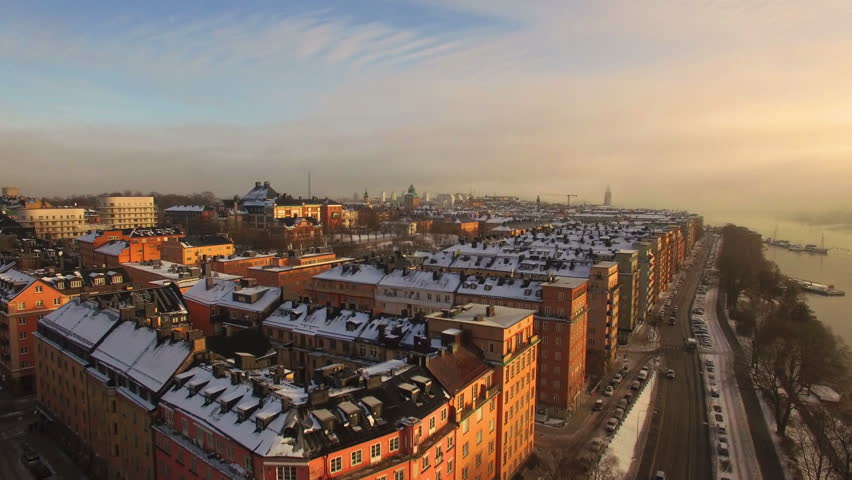 Aerial view of Stockholm City 
