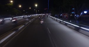 HO CHI MINH CITY, VIETNAM – MAY, 2016 : Video shot of central Ho Chi Minh city traffic at night
