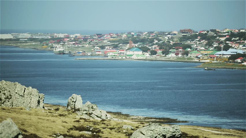 Panoramic View of Stanley in the Falkland Islands (Islas Malvinas)
