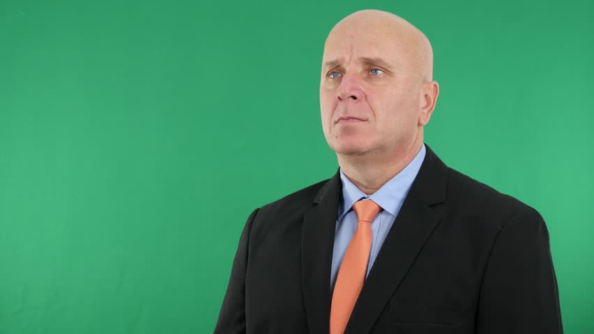 Serious Businessman Make a Stop Hand Gestures Warning and Disapproving Action