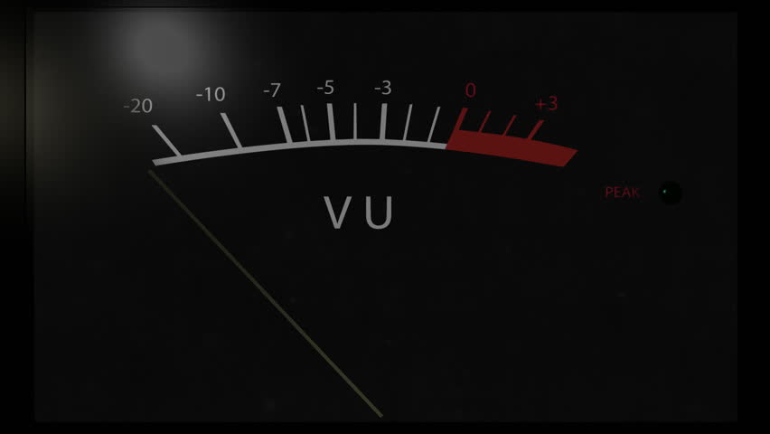 Black VU meter peaking when recording high volume Royalty-Free Stock Footage #1006832398