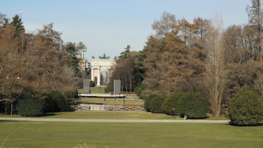 Milan, the Arch of Peace in Simplon square (Arco della Pace, Parco Sempione)