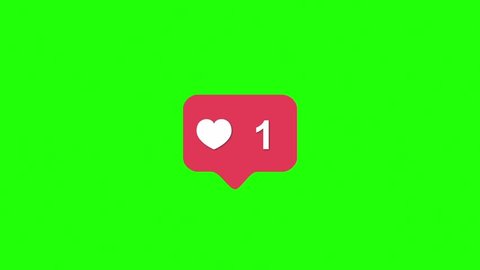 Instagram Red Icon Like Counter Notification Green Screen 3D Rendering Animation