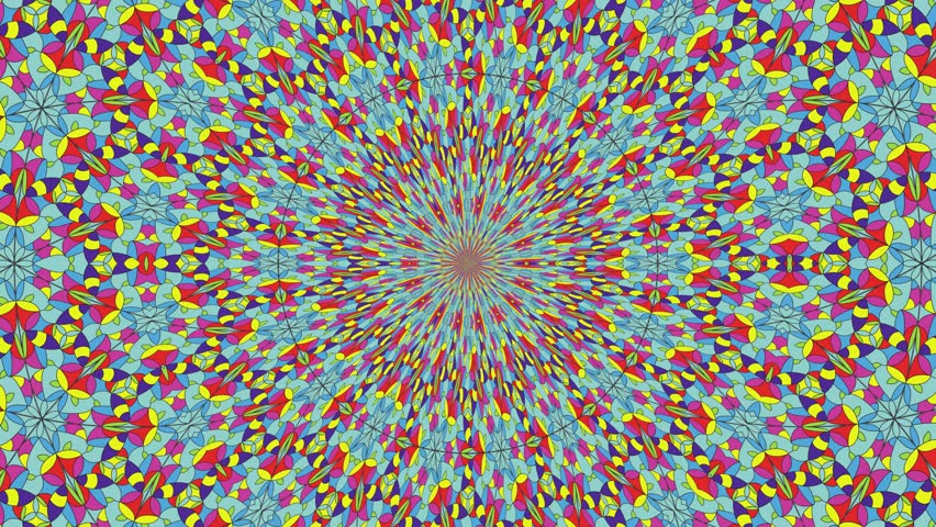 Colorful looping kaleidoscope sequence. Abstract motion graphics background.