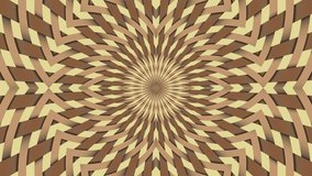 Wicker pattern. Colorful looping kaleidoscope sequence. Abstract motion graphics background.