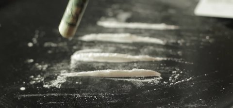 Snorting cocaine, paraphernalia, drug use