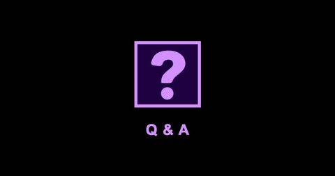 Sliced rotation flip icon logo animated motion graphic Q and A question. Object isolated in PNG format with alpha transparency channel background