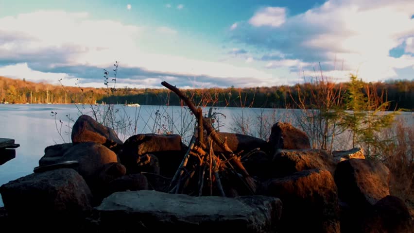 Campfire in the Adirondack Mountains of New York