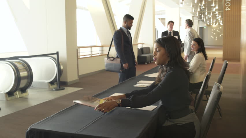 Medium shot of a man and a woman registering Royalty-Free Stock Footage #1006899436