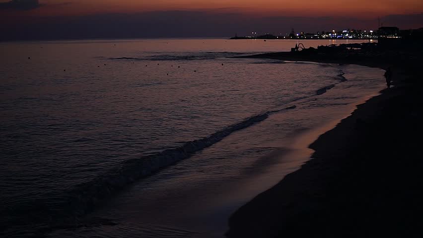Beautiful sunset view at the beach in Cyprus