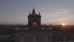 Aerial footage drone sunset view of Modena Square PALAZZO DUCALE PALACE italy // no video editing